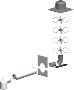 Schacht-Set inkl. Verbindungsleitung mit M&uuml;ndung aus Kunststoff und SV-Schachteinf&uuml;hrung