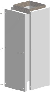 Schachtelement 1195 mm, einseitig offen, inkl. Steckverbinder 