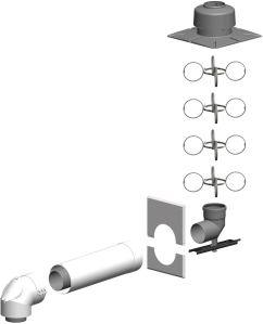 Schacht-Set inkl. Verbindungsleitung mit M&uuml;ndung aus Kunststoff
