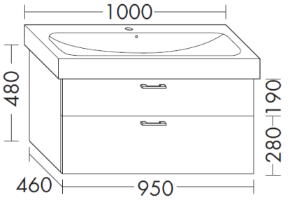 Waschtischunterschrank zu Optima L Keramik-Waschtisch 1000 mm