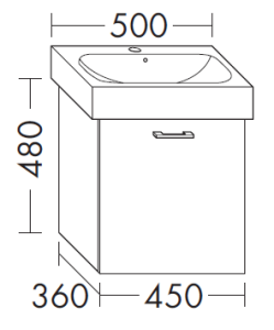 Waschtischunterschrank zu Optima L Keramik-Handwaschbecken 500 mm 